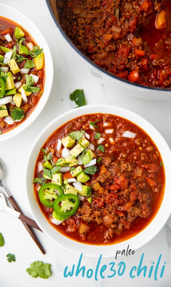 Whole30 Chili Pinterest graphic