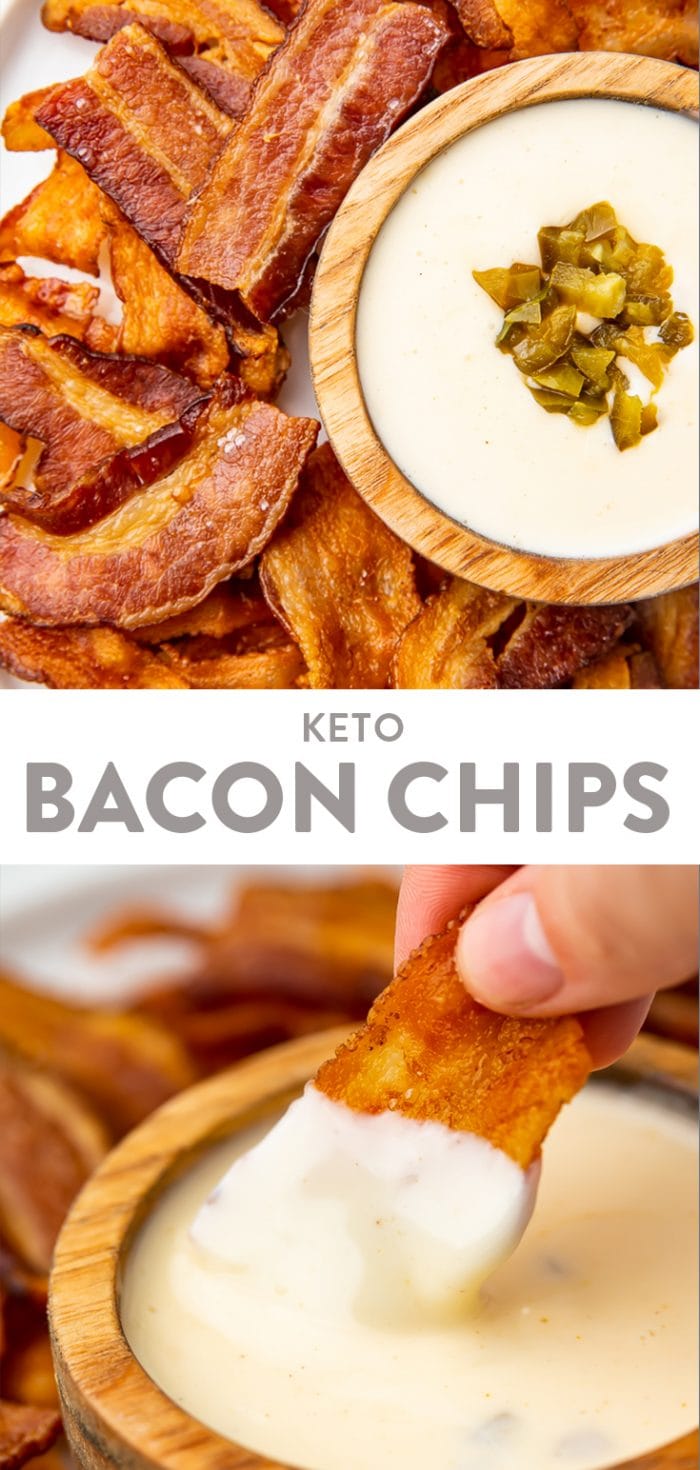 Keto Bacon Chips Pinterest graphic