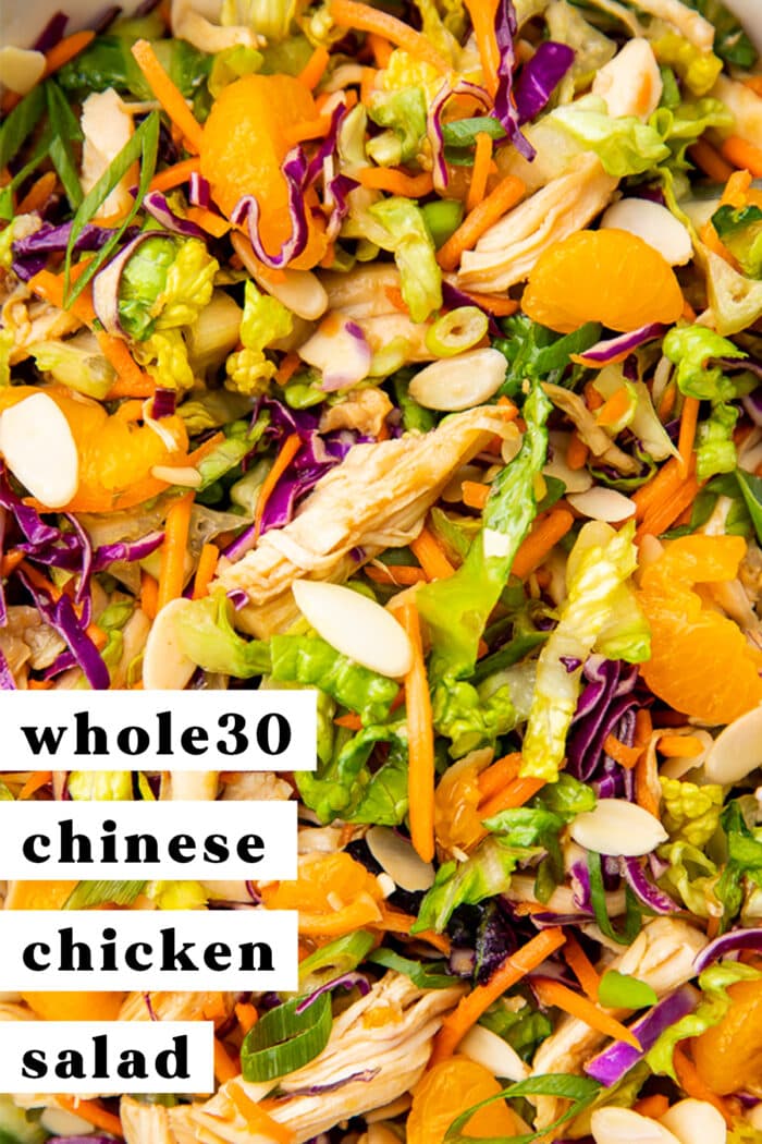 Pinterest graphic for whole30 chinese chicken salad