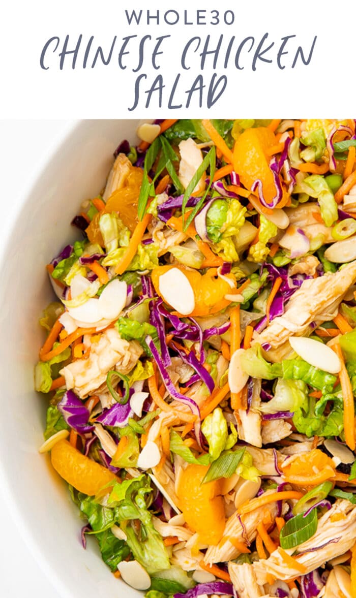 Pinterest graphic for whole30 chinese chicken salad