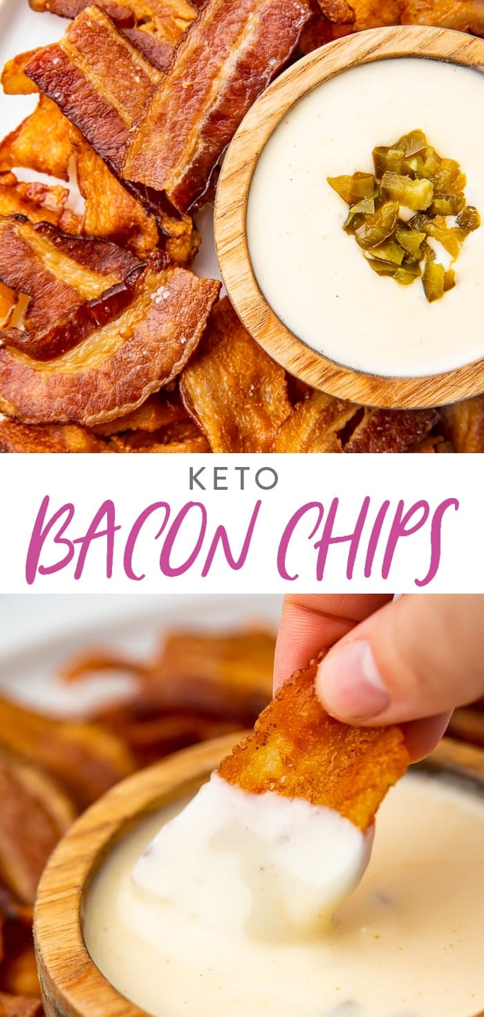 Keto Bacon Chips Pinterest graphic