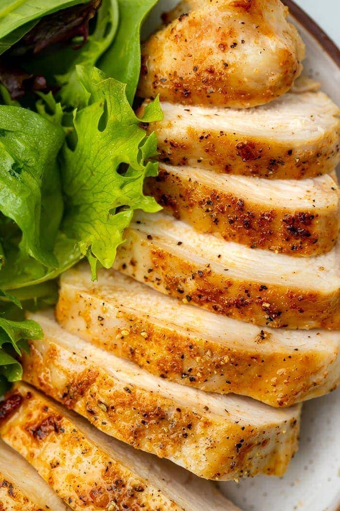 Close-up of air fryer chicken breast