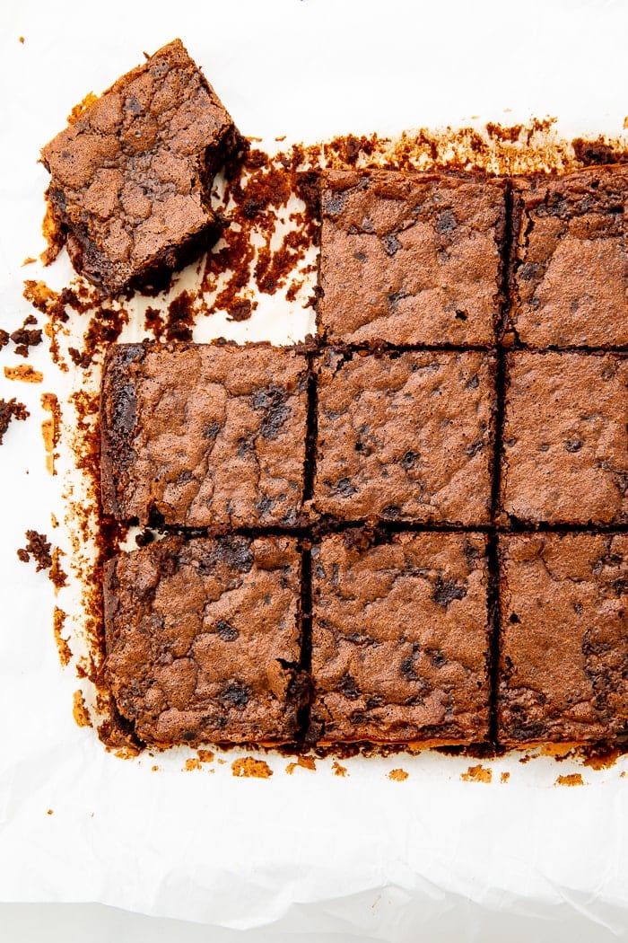 Pan of black bean brownies