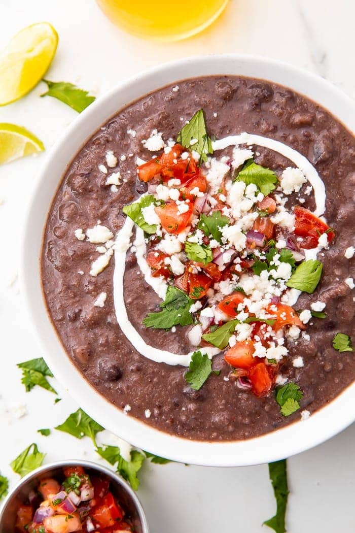 Bowl of easy bean soup