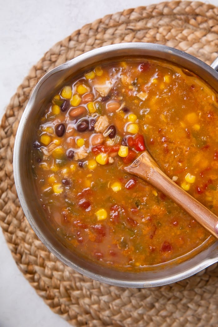 Taco soup in a pot