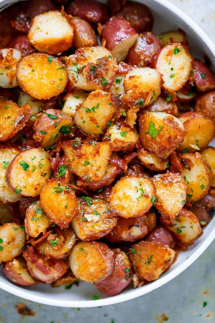 Roasted Garlic Butter Parmesan Potatoes