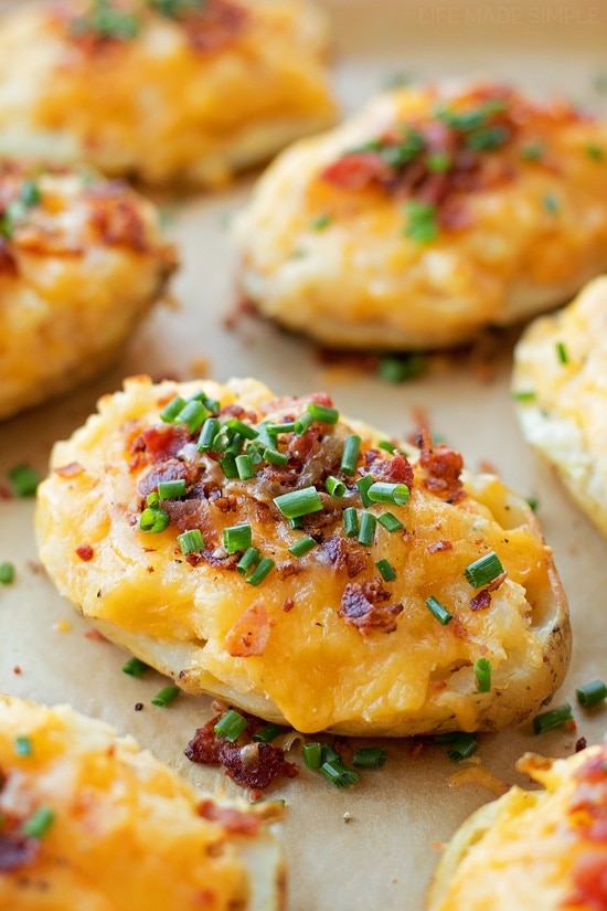 Twice loaded baked potatoes