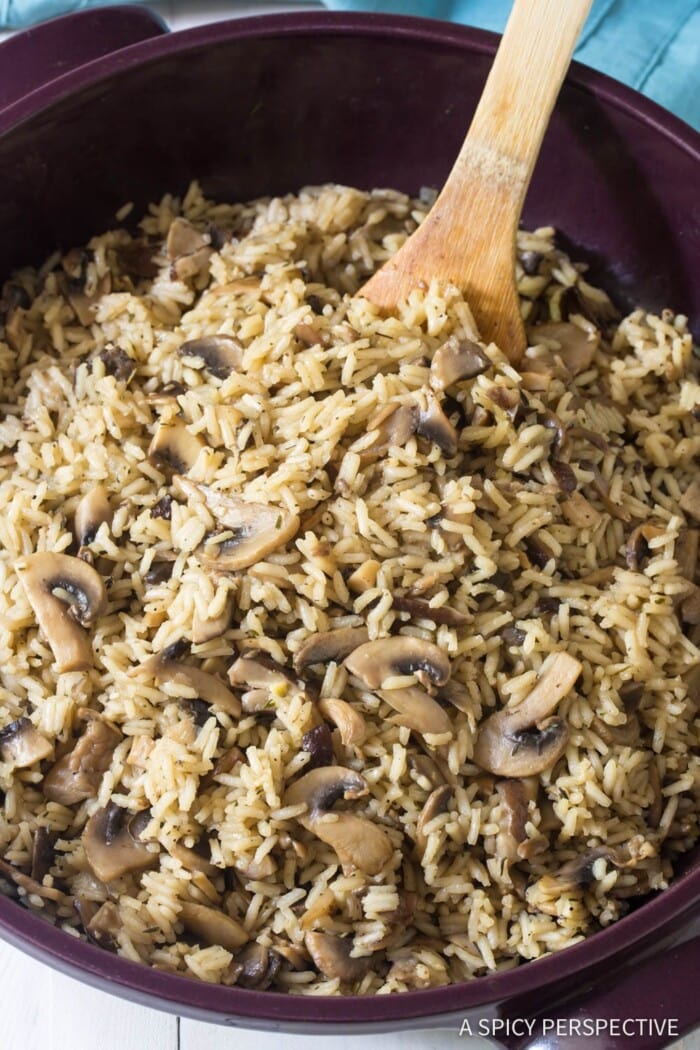 Mushroom rice pilaf