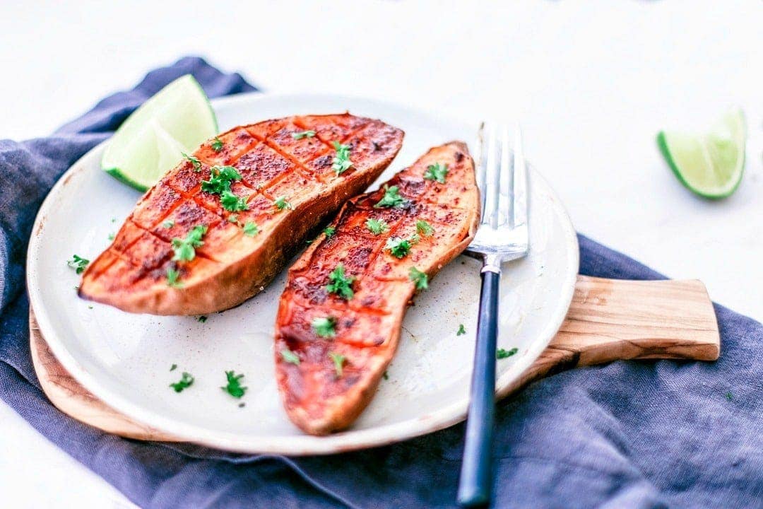 Chili and honey roasted sweet potatoes