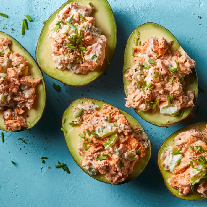 Salmon-stuffed avocados