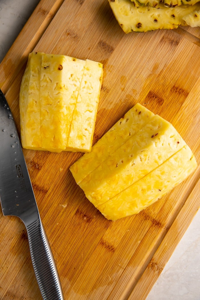 Pineapple cut into 3 slices