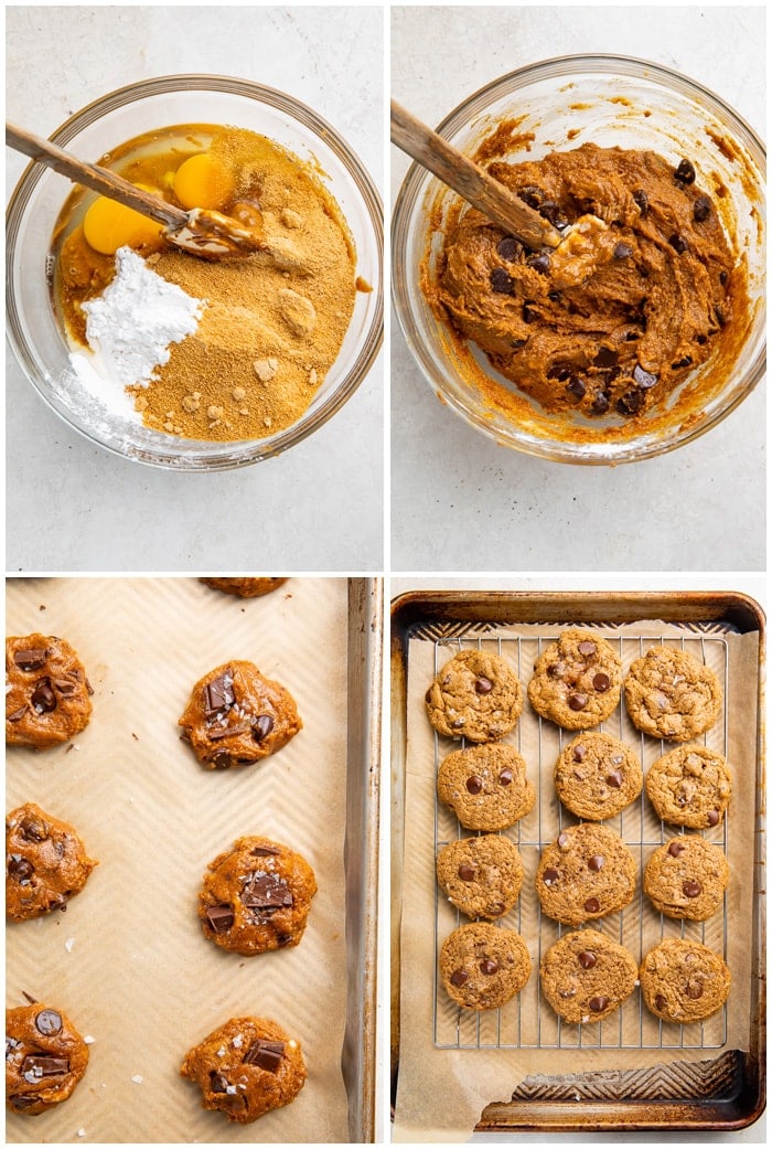 Instructions for paleo chocolate chip cookies