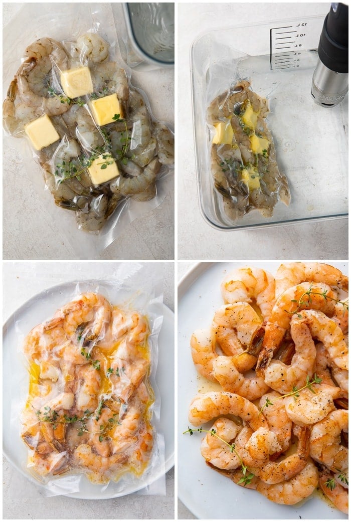 Instructions for sous vide shrimp