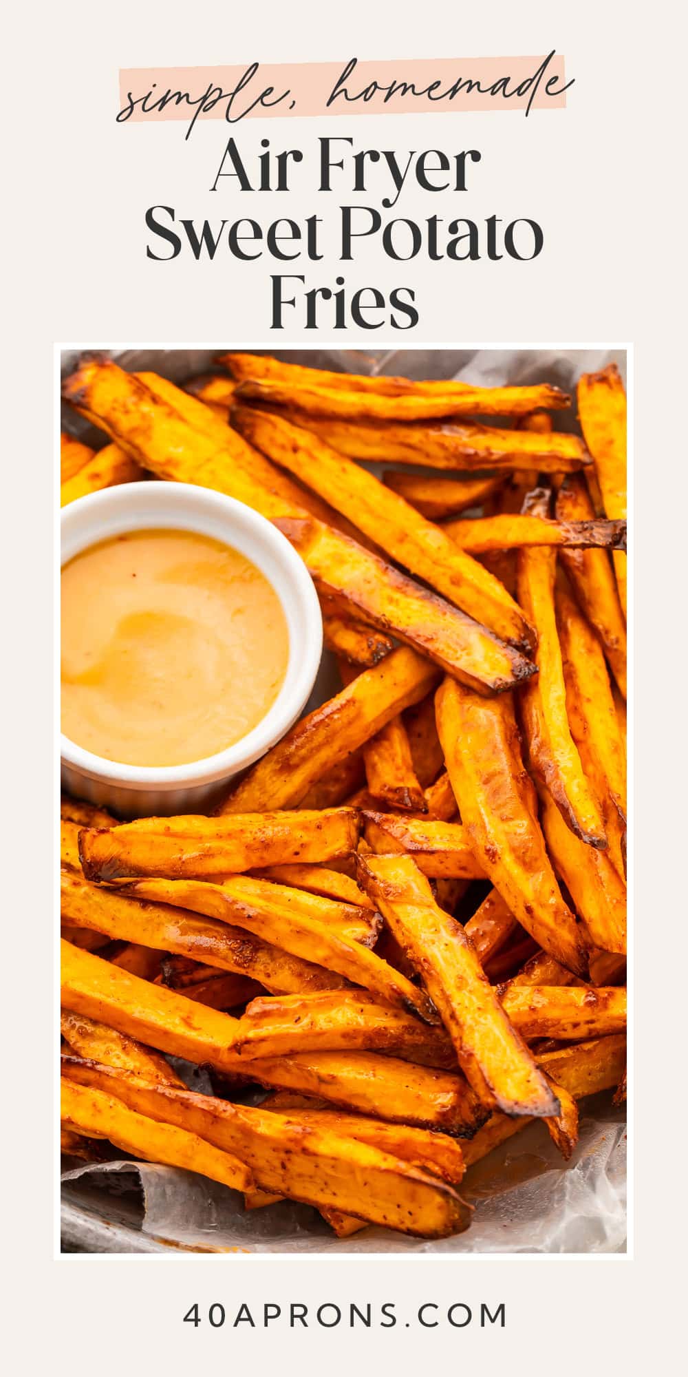 Pin graphic for air fryer sweet potato fries.