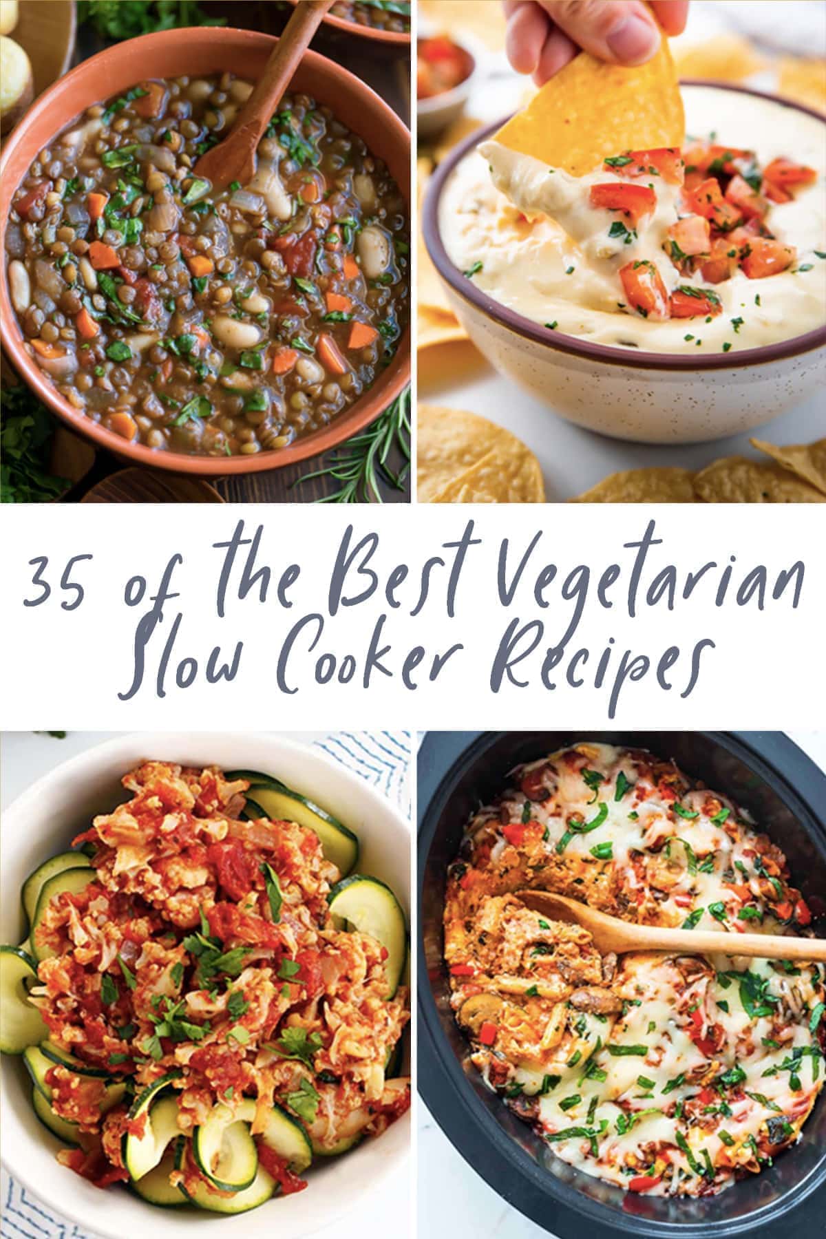 Graphic for 35 vegetarian slow cooker recipes