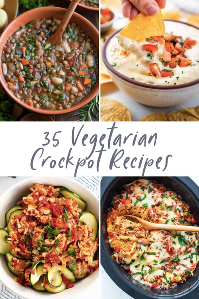 Graphic for 35 vegetarian slow cooker recipes