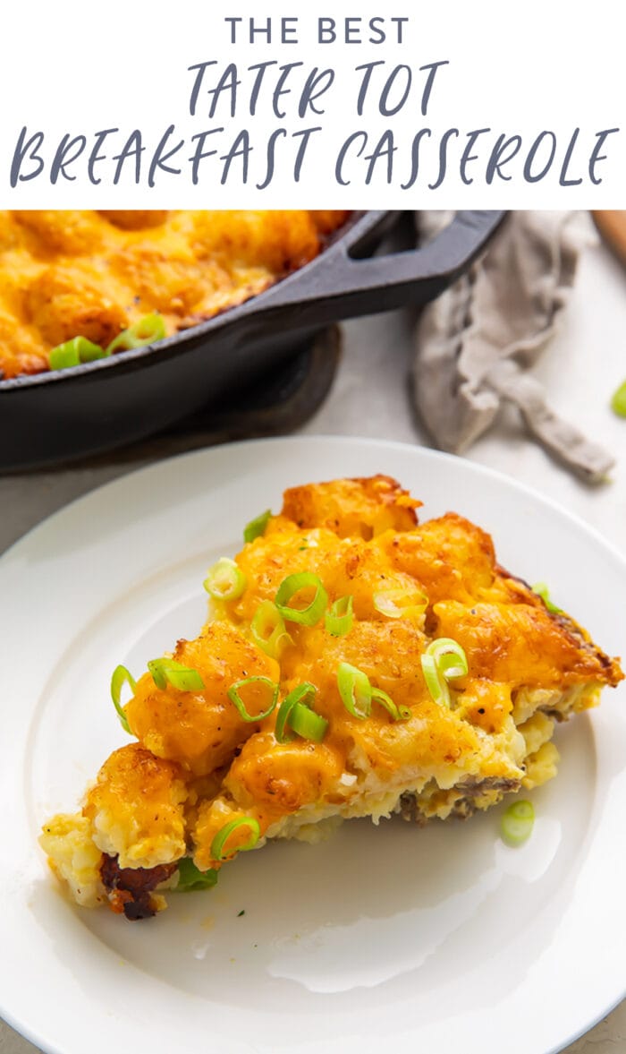 Pinterest graphic for tater tot breakfast casserole