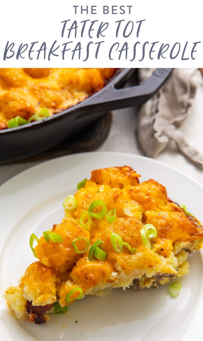 Pinterest graphic for tater tot breakfast casserole