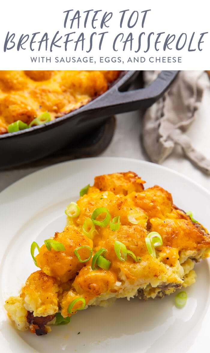 Pinterest graphic for tater tot breakfast casserole