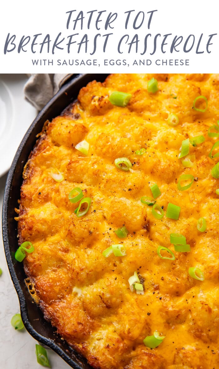 Pinterest graphic for tater tot breakfast casserole