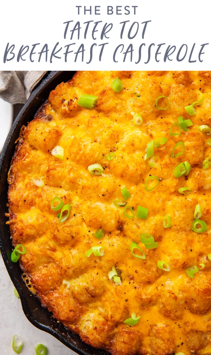 Pinterest graphic for tater tot breakfast casserole