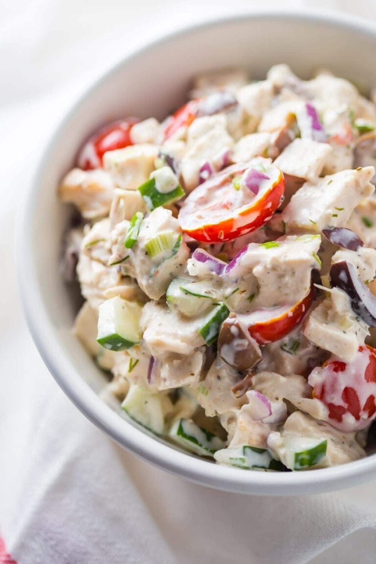 Gerek chicken salad in a bowl