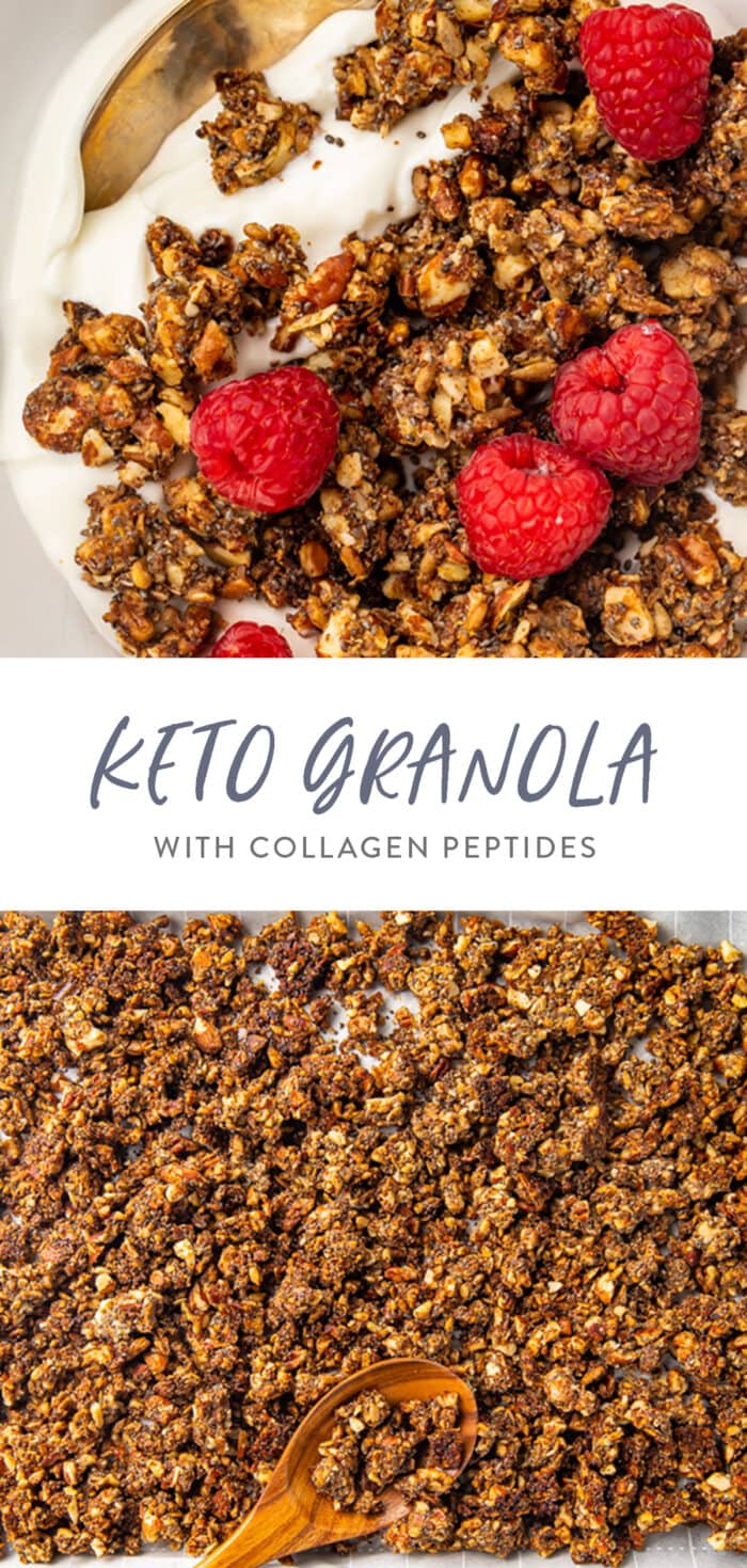 Pinterest graphic for keto granola