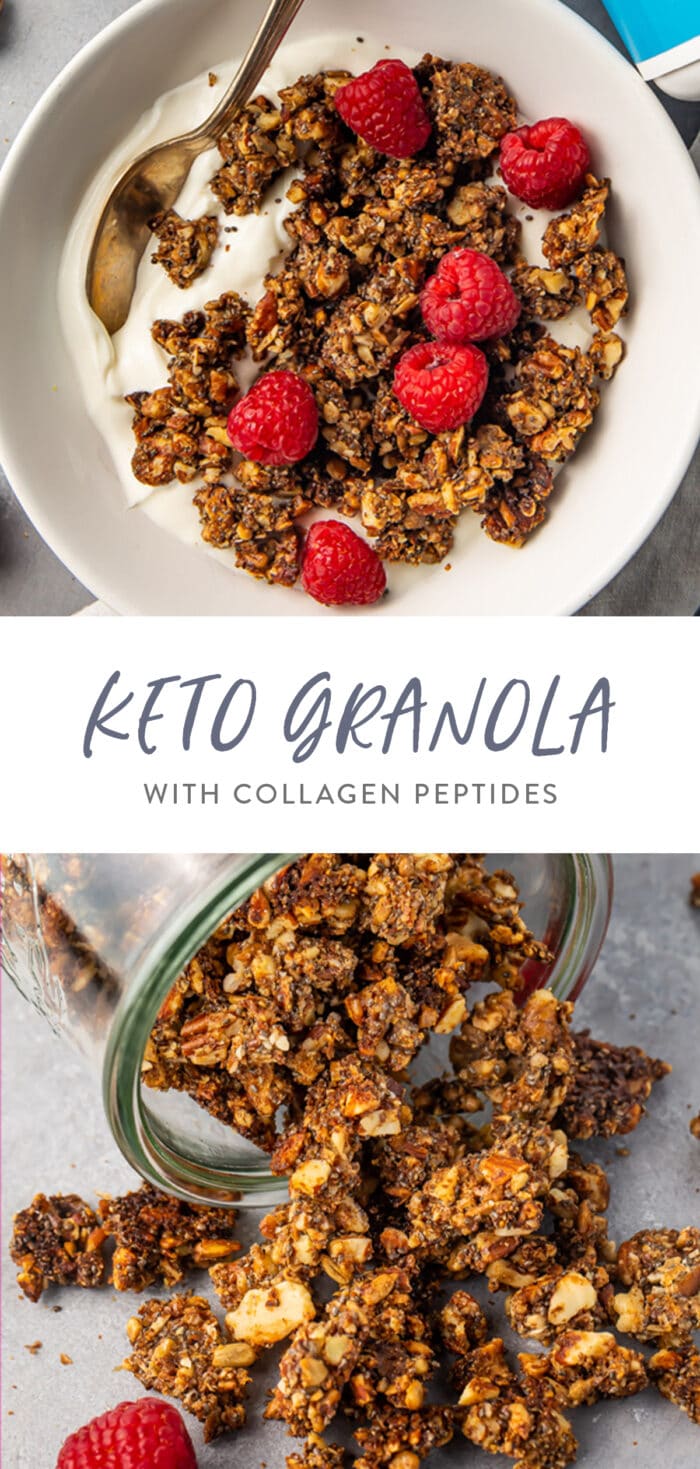 Pinterest graphic for keto granola