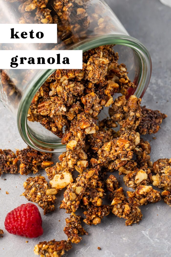 Pinterest graphic for keto granola