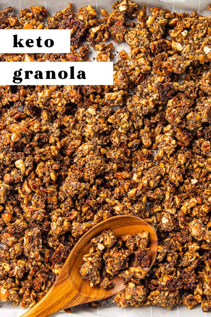 Pinterest graphic for keto granola