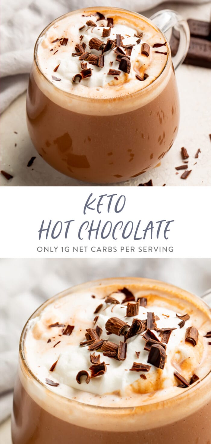 Keto hot chocolate pinterest graphic