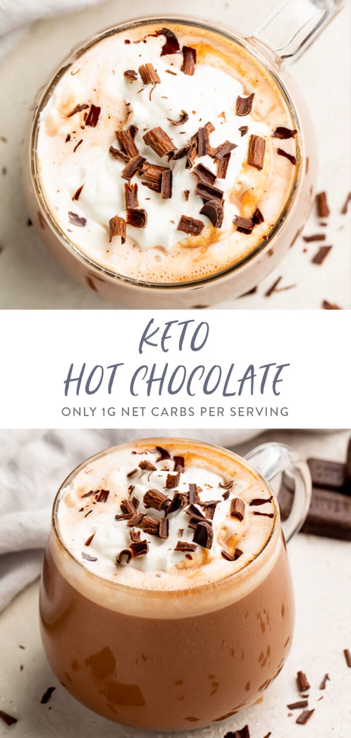 Keto hot chocolate pinterest graphic