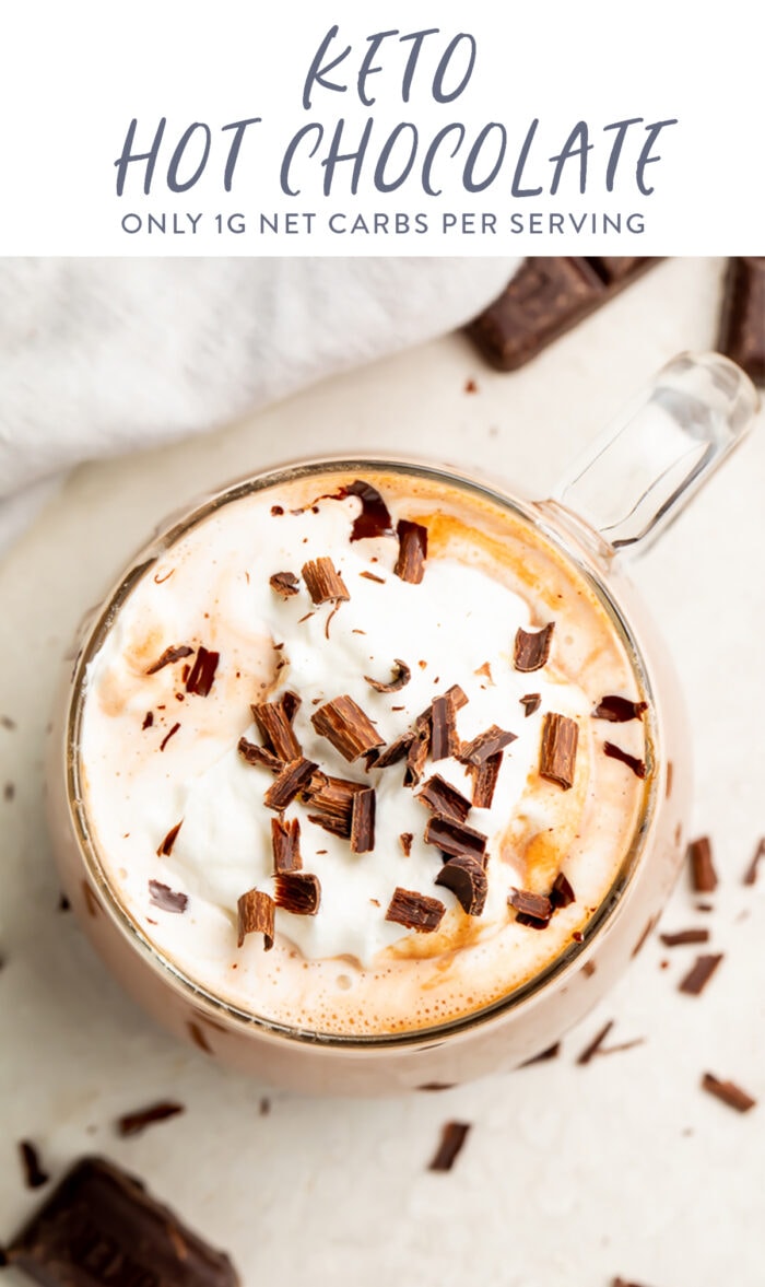 Keto hot chocolate pinterest graphic