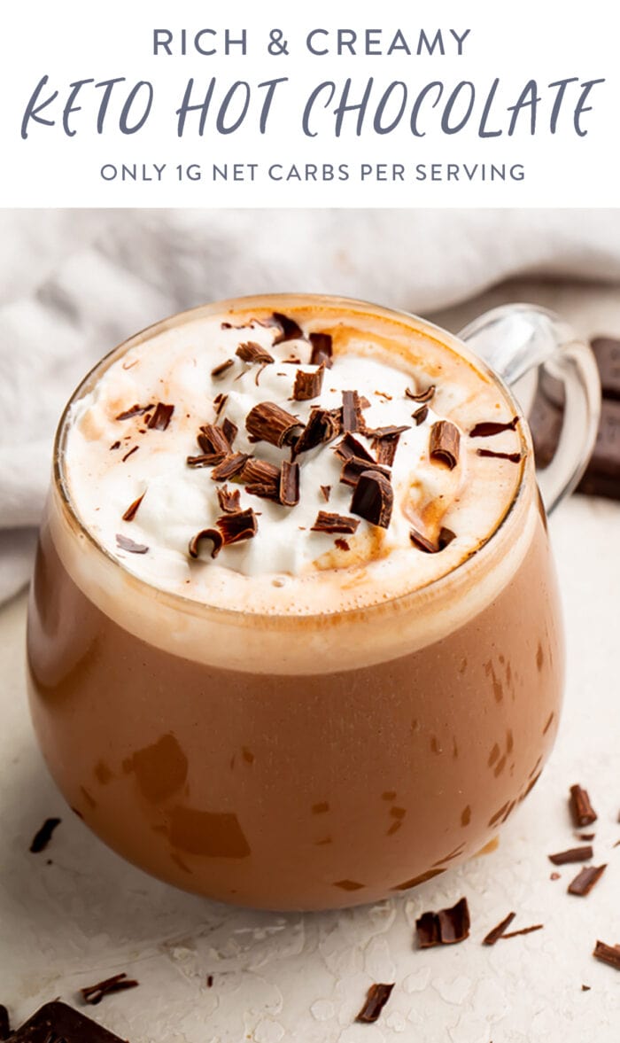 Keto hot chocolate pinterest graphic