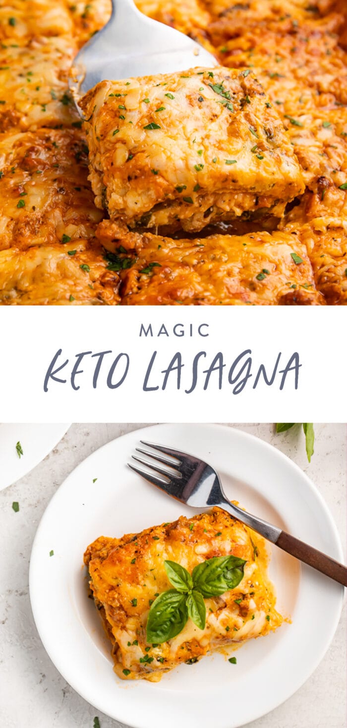 Pinterest graphic for keto lasagna