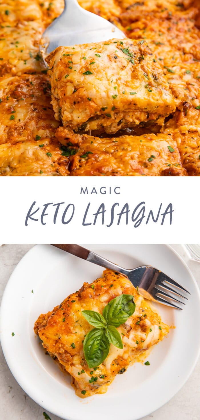 Pinterest graphic for keto lasagna