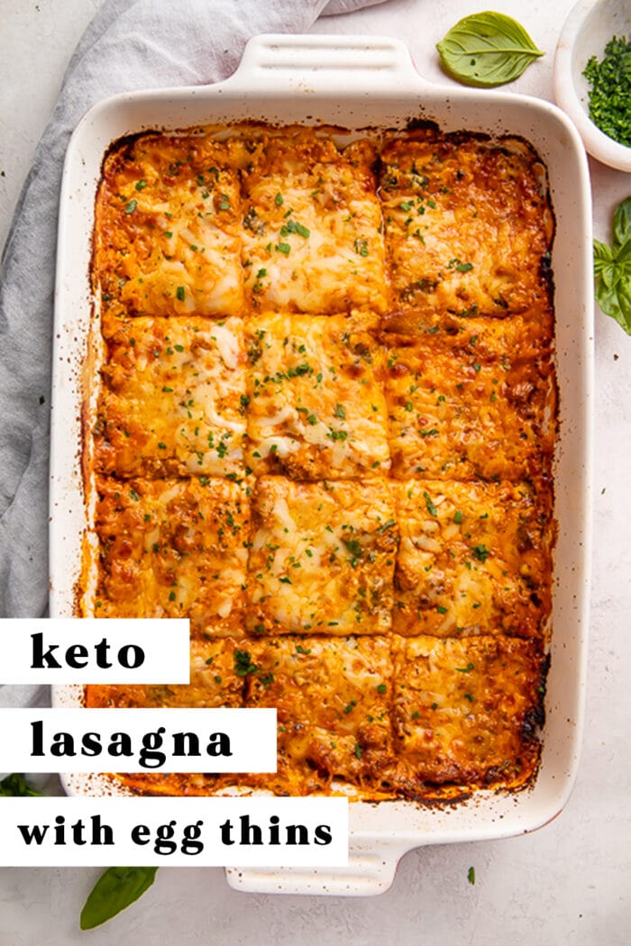 Pinterest graphic for keto lasagna