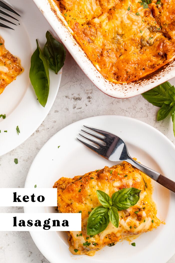 Pinterest graphic for keto lasagna