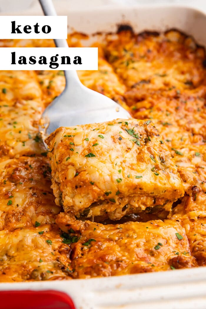 Pinterest graphic for keto lasagna