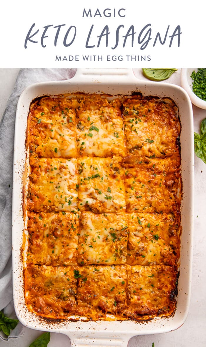 Pinterest graphic for keto lasagna