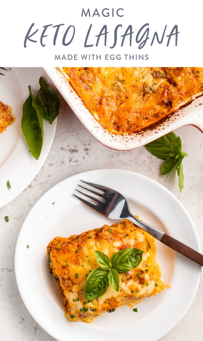 Pinterest graphic for keto lasagna