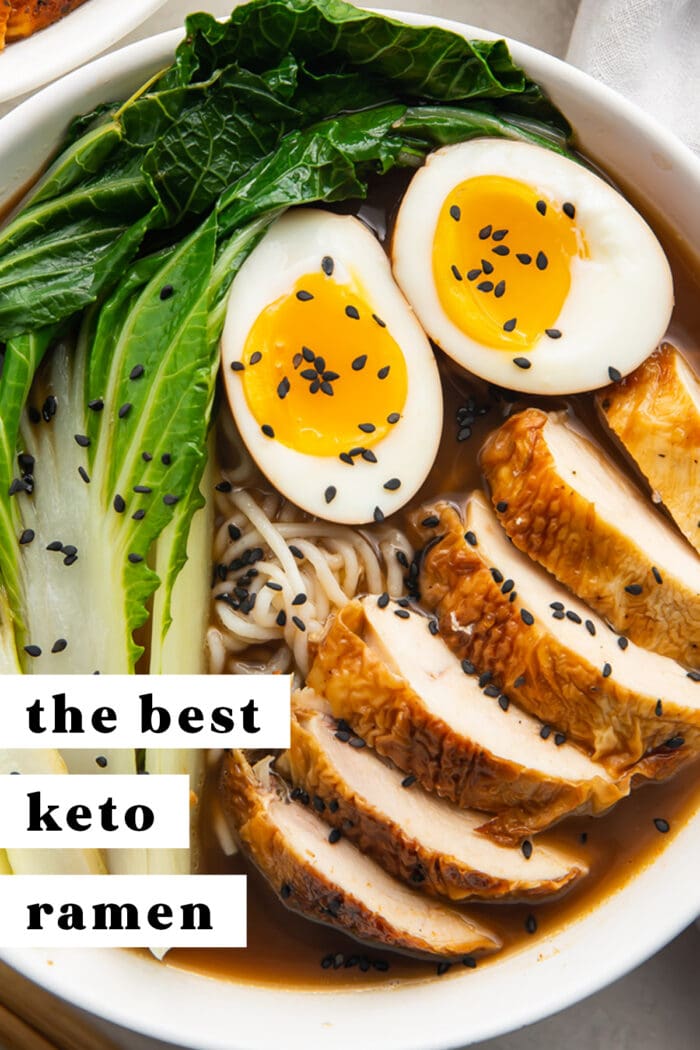 Pinterest graphic for keto ramen