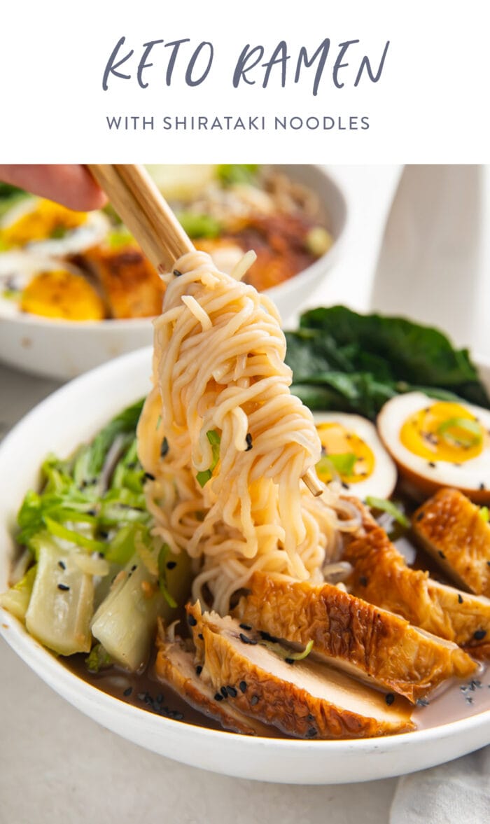 Pinterest graphic for keto ramen