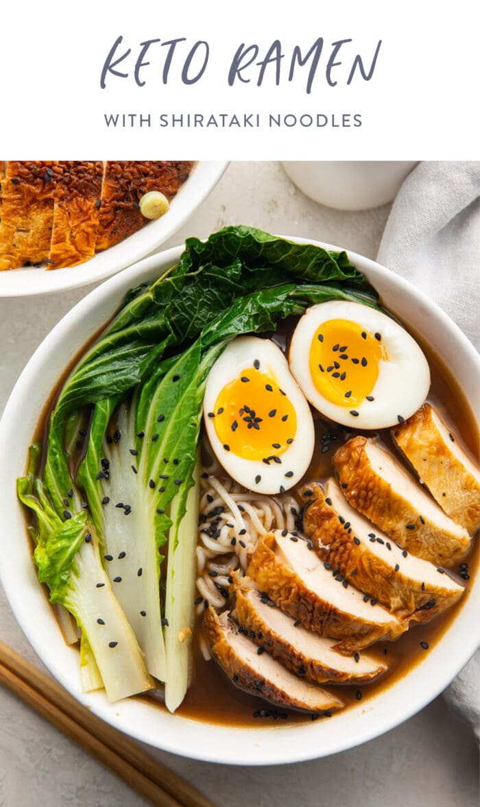 Pinterest graphic for keto ramen