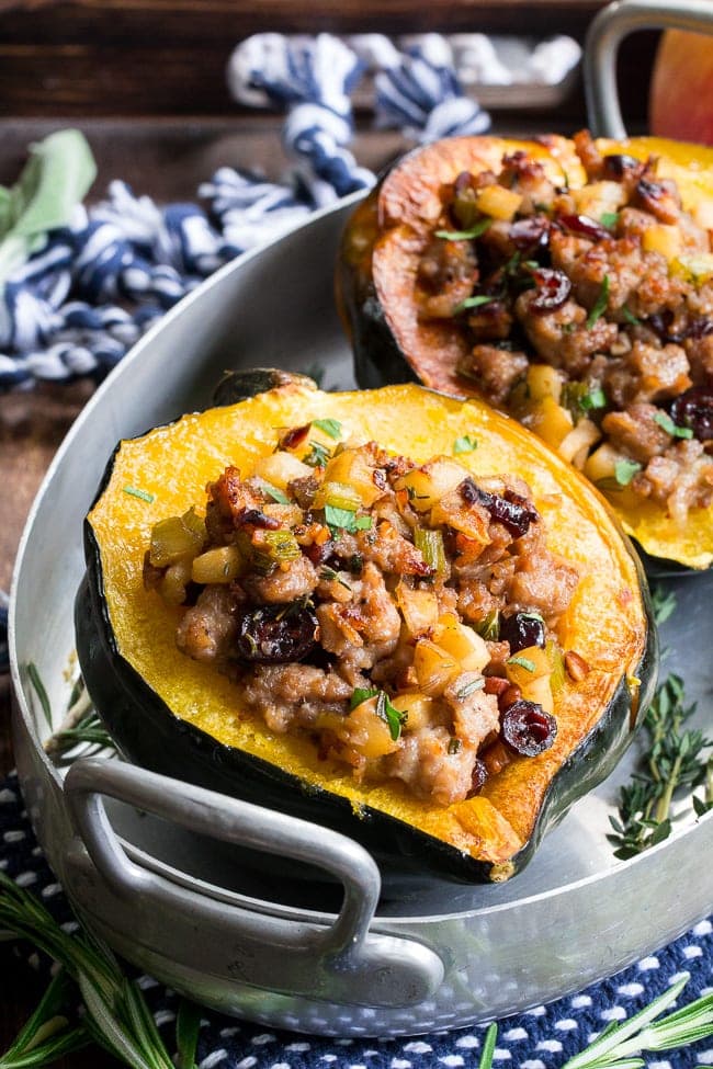 Sausage stuffed acorn squash