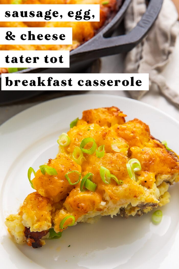 Pinterest graphic for tater tot breakfast casserole