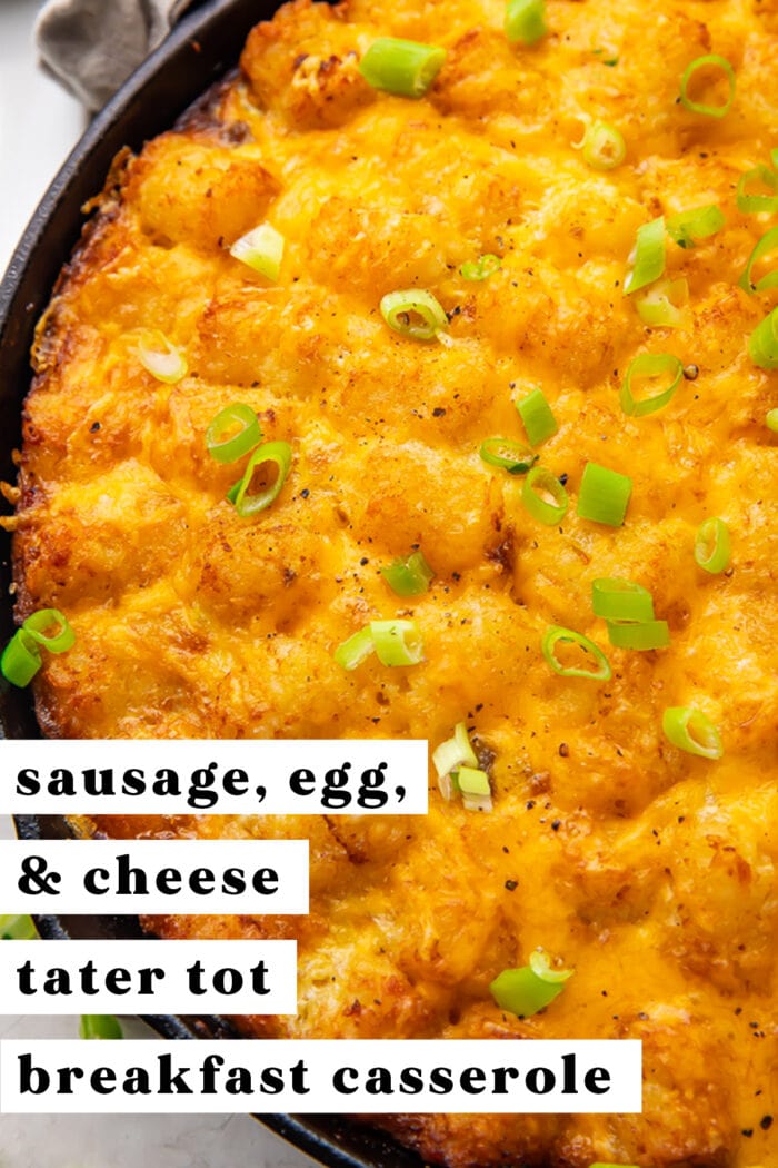 Pinterest graphic for tater tot breakfast casserole