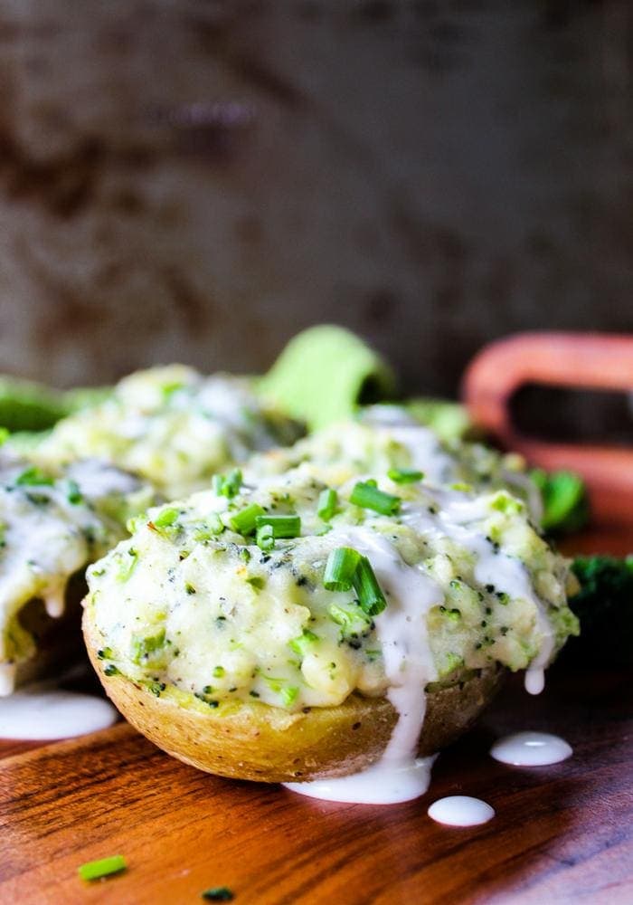 Broccoli ranch twice baked potatoes