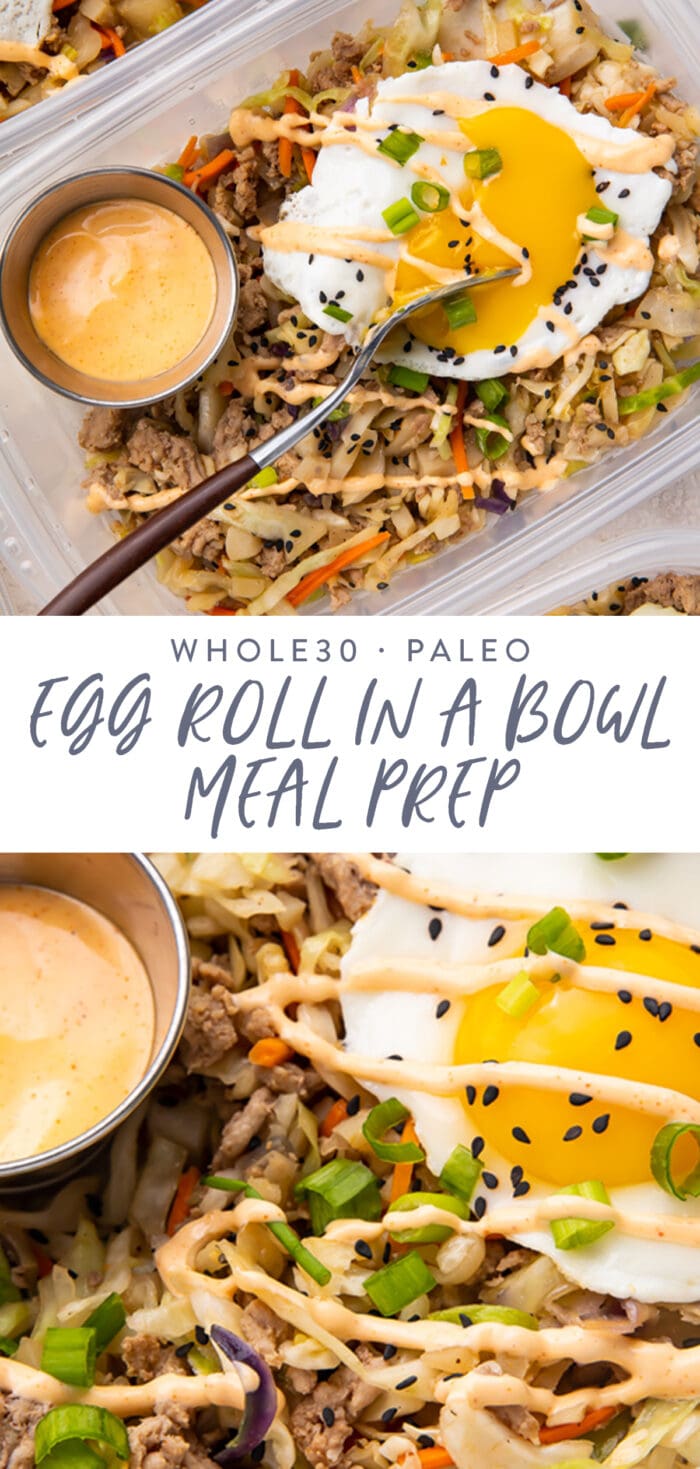 Egg Roll in a Bowl Meal Prep Pinterest Graphic