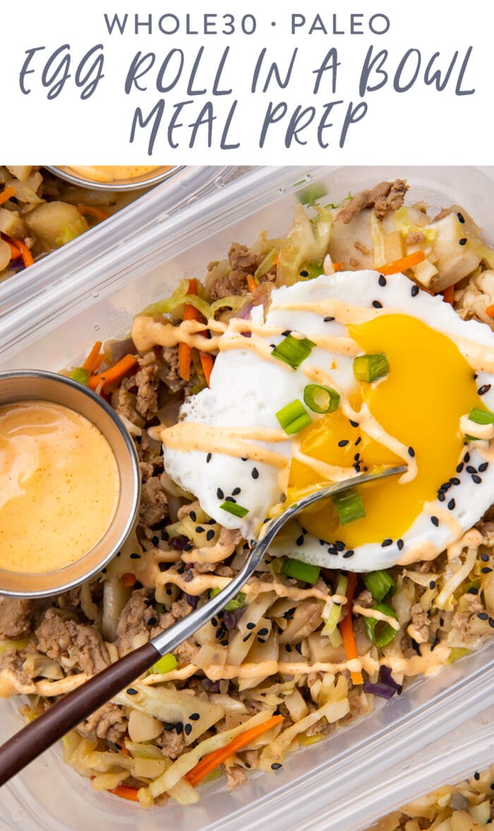 Egg Roll in a Bowl Meal Prep Pinterest Graphic